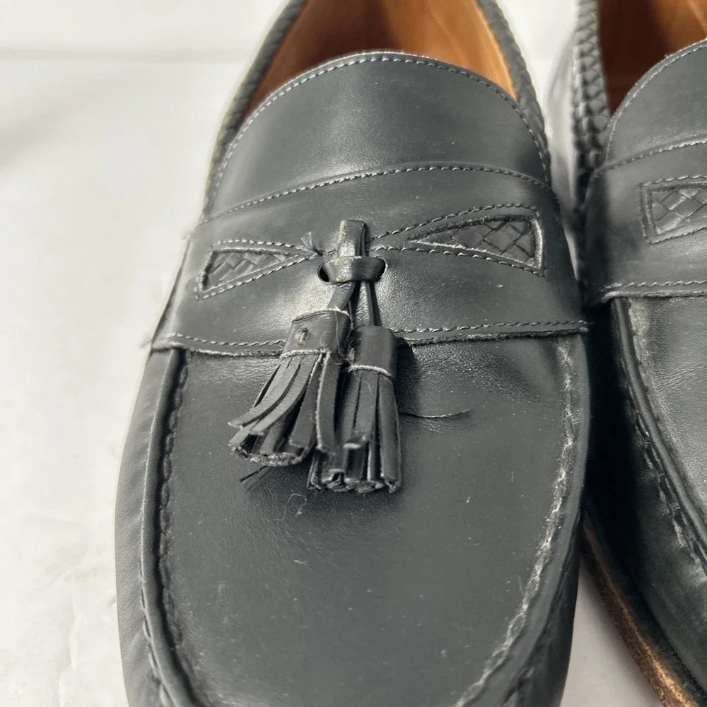 Allen Edmonds Men's Maxfield Black Leather Tassel Dress Loafers Shoes Size 10 3E